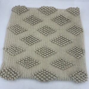 Pillow Cover Sham 20 X 20 Boho Cottagecore Wool Cotton Diamond 3D Textured